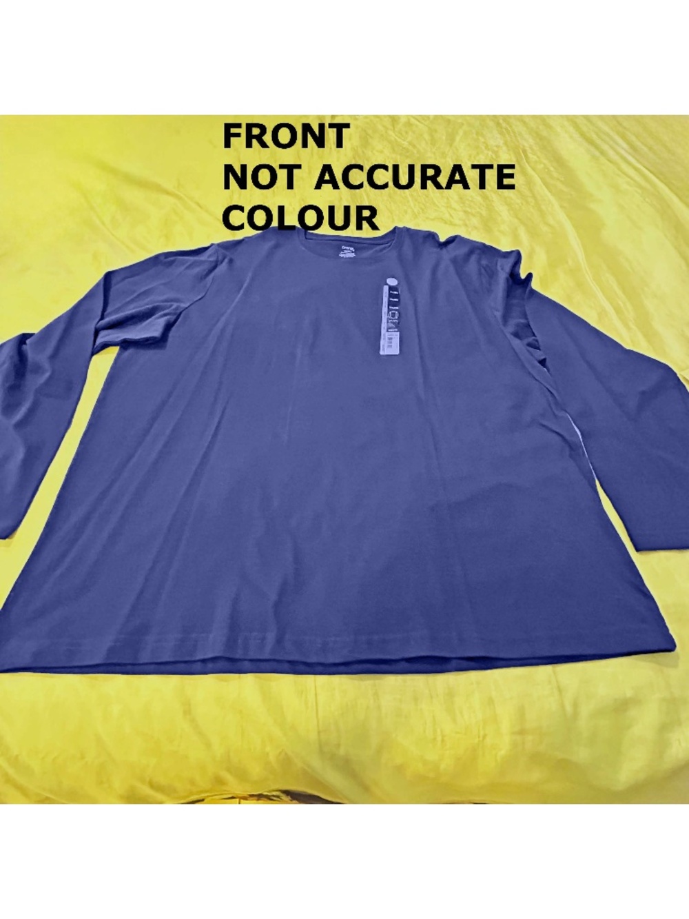 T-SHIRT, ROYAL BLUE, SIZE 2XL, LONG SLEEVES, PURE COTTON, REINFORCED NECK PANEL,